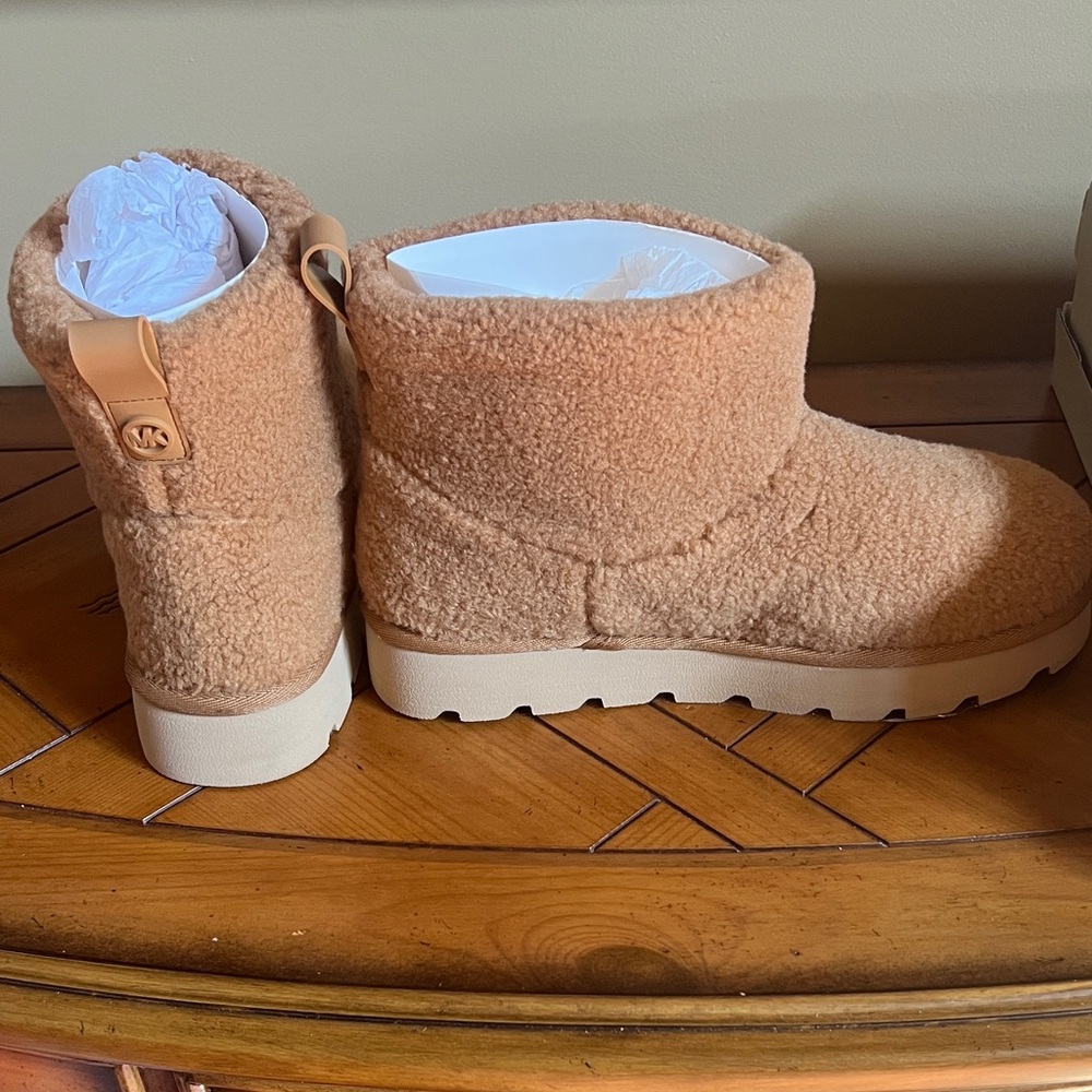 Michael Kors Tan Shearling Ankle Boots